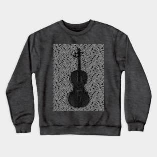 Violin with Violin Word on Different Languages Crewneck Sweatshirt